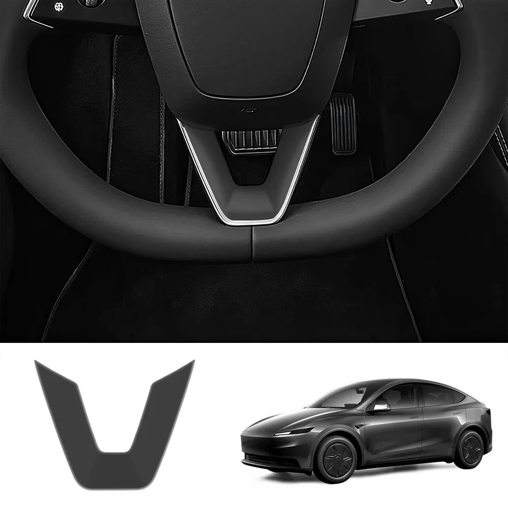 ABS Steering Wheel Center & V-Shape Trim for 2026 New Tesla Model Y Standard