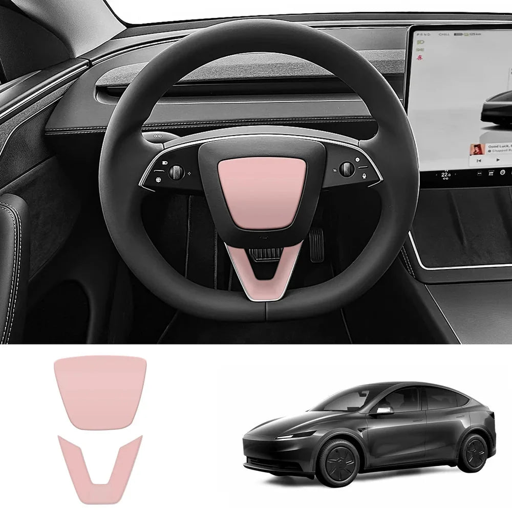 ABS Steering Wheel Center & V-Shape Trim for 2026 New Tesla Model Y Standard