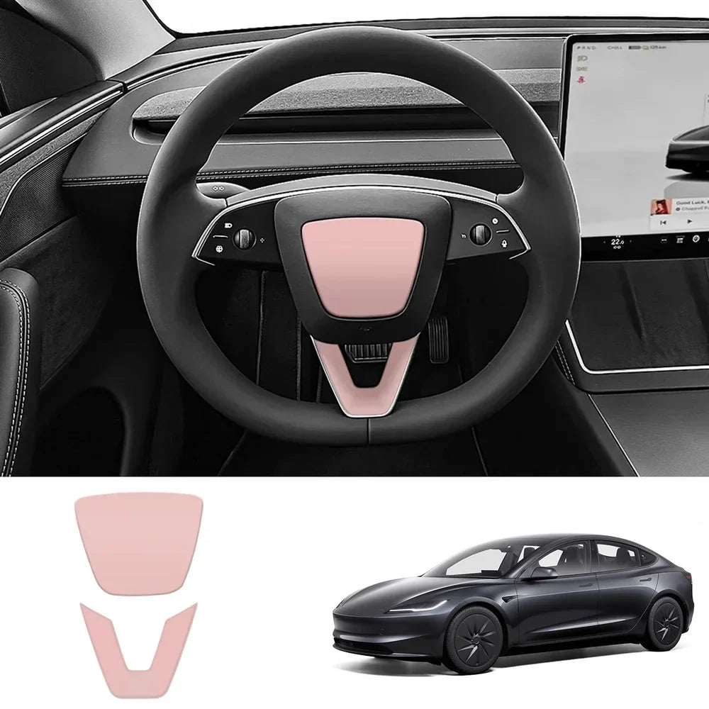 ABS Steering Wheel Center & V-Shape Trim for Tesla Model 3 Highland Standard 2025+