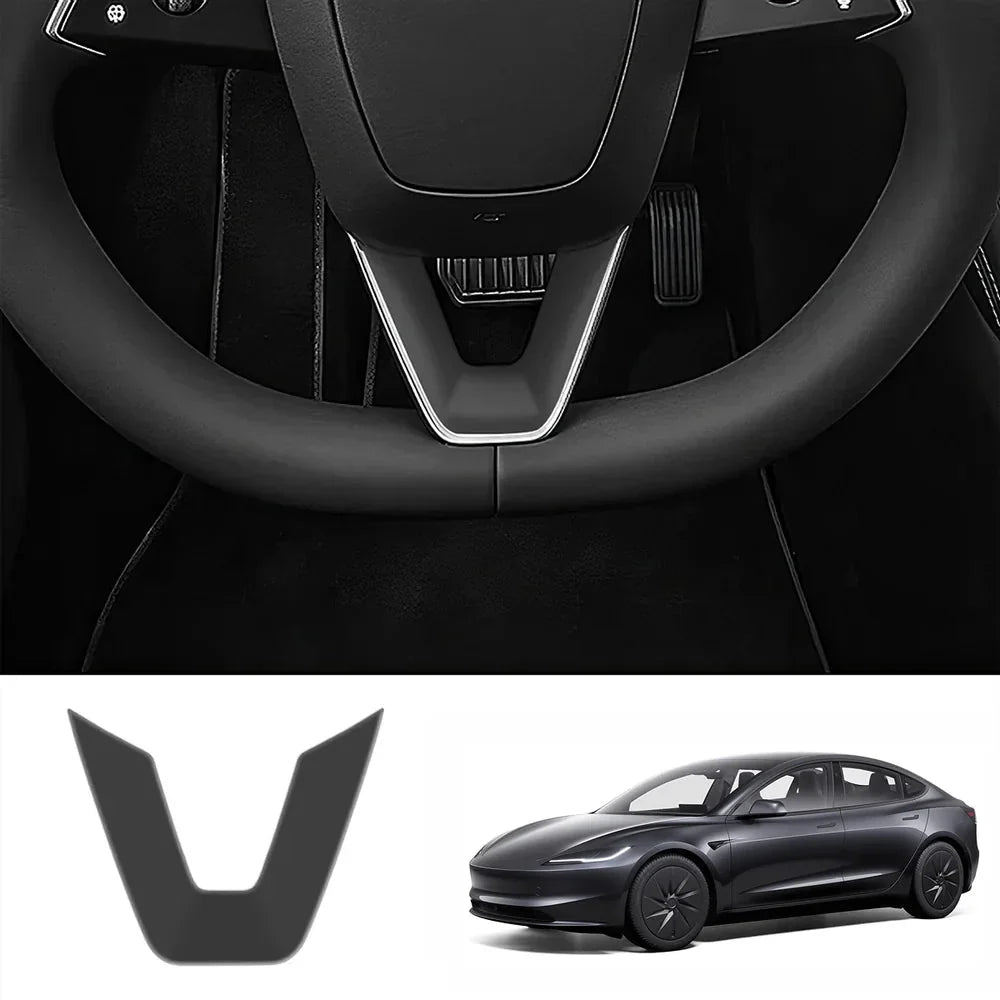 ABS Steering Wheel Center & V-Shape Trim for Tesla Model 3 Highland Standard 2025+