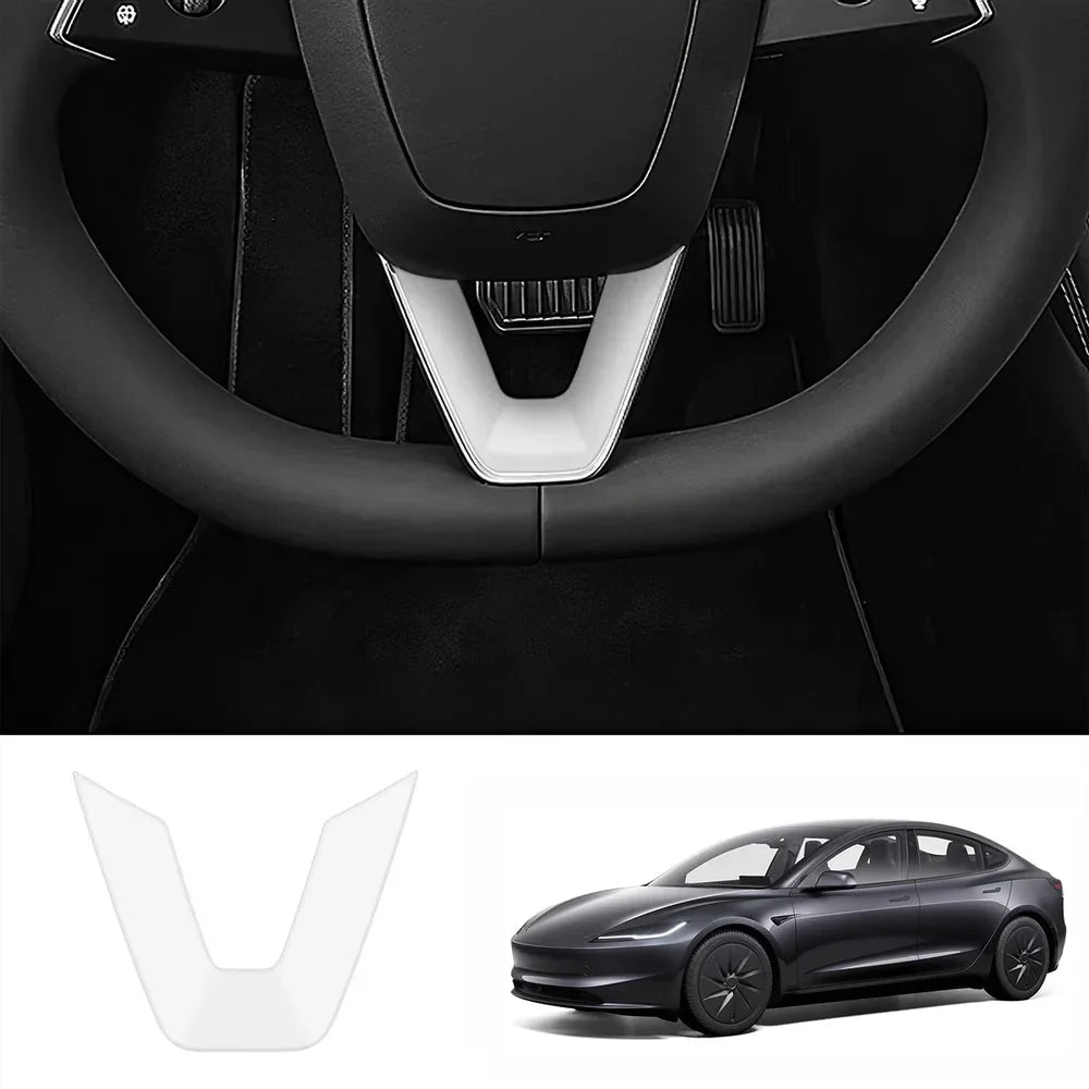 ABS Steering Wheel Center & V-Shape Trim for Tesla Model 3 Highland Standard 2025+