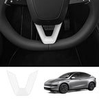 ABS Steering Wheel Center & V-Shape Trim for Tesla Model Y Juniper 2025+ / Model 3 Highland 2024+
