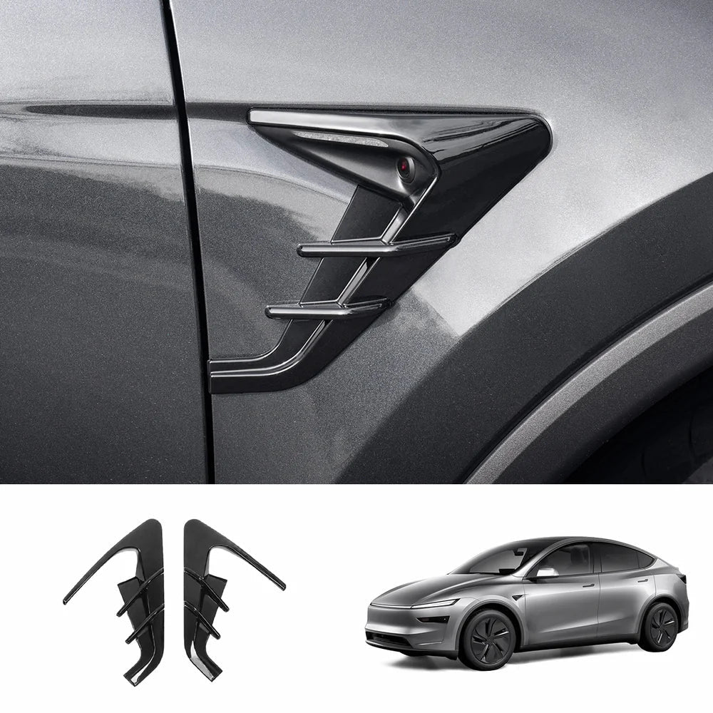 ABS Turn Signal & Camera Covers with Air Blades for Tesla Model Y Juniper 2025+
