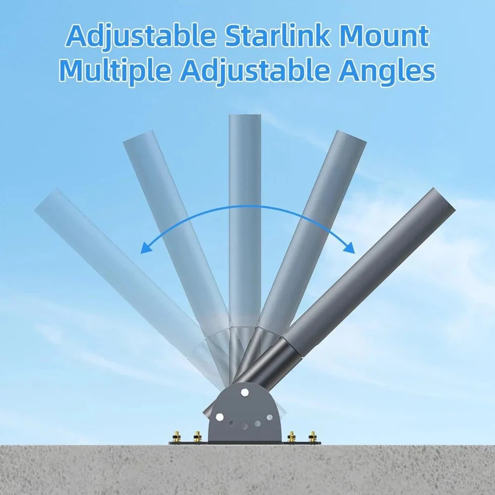 Adjustable Roof Pole Mounting Kit for Starlink Gen 2 Dish
