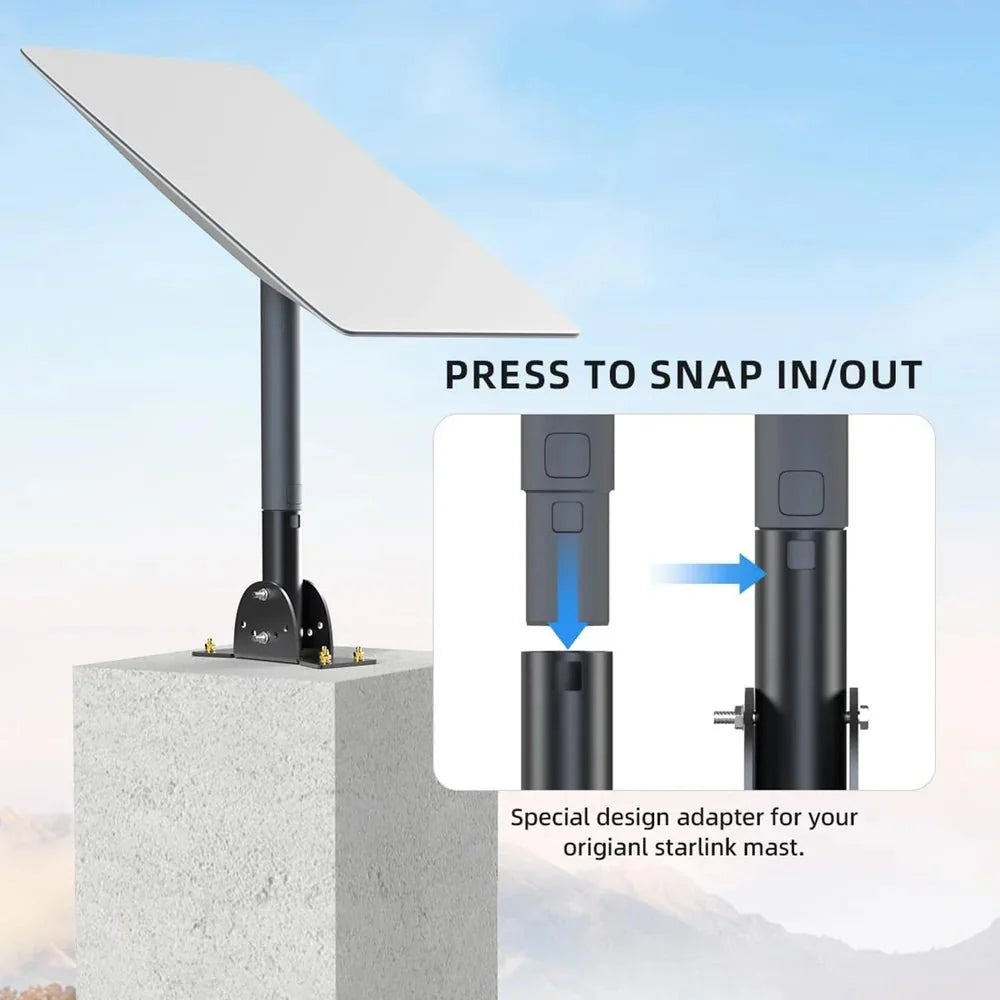 Adjustable Roof Pole Mounting Kit for Starlink Gen 2 Dish