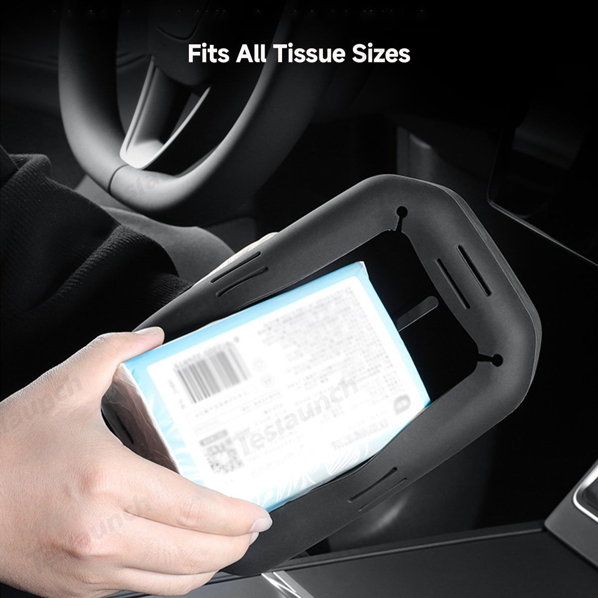Adjustable Silicone Tissue Box for Tesla Model Y Juniper 2025+
