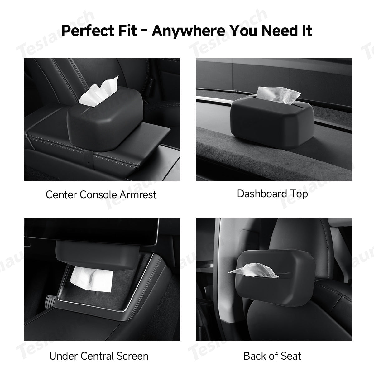 Adjustable Silicone Tissue Box for Tesla Model Y Juniper 2025+
