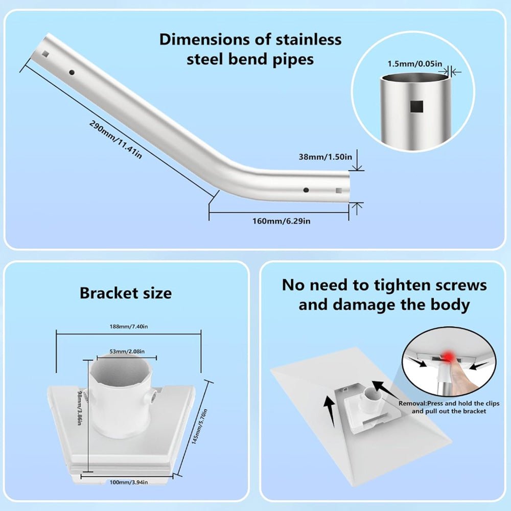 Adjustable Stainless Steel Mount Kit for Starlink Gen 3 Dish