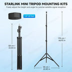 Adjustable Tripod Mount with 1/4″-20 Thread Pipe Adapter for Starlink Mini