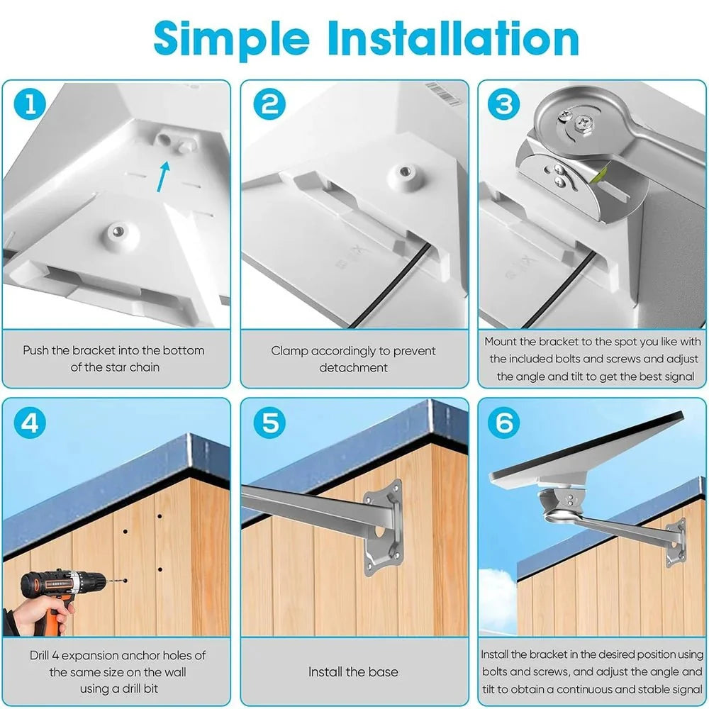 Adjustable Wall Mount Bracket Kit for Starlink Mini