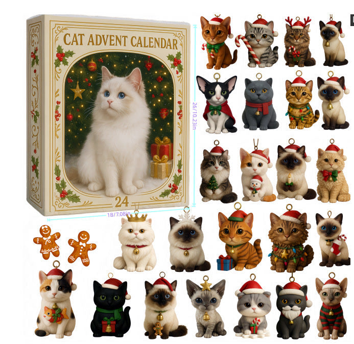 Advent Calendar for Cat Lovers 2026 - 24 Cat Ornaments