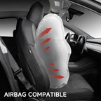 Alcantara All-Inclusive Seat Covers for Tesla Model 3 (2018-2025+) / Model Y (2021-2025+) (Luxury Red Stitching Design)