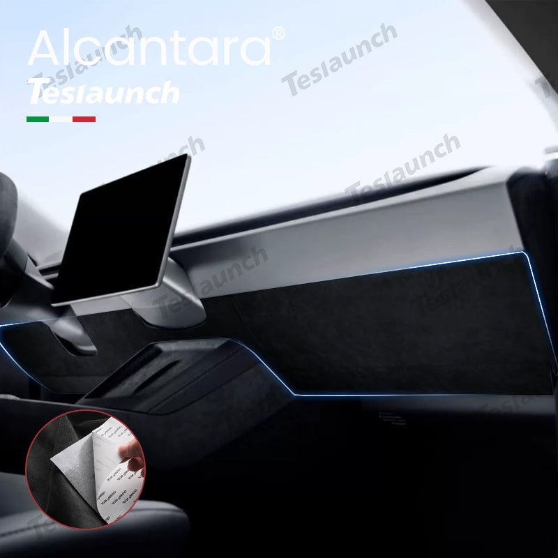 Alcantara Anti-kick Stickers Under the Dashboard For 2024+ Model 3 Highland