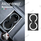 Alcantara Center Console Cup Holder Cover Sticker for Tesla Model Y Juniper 2025+