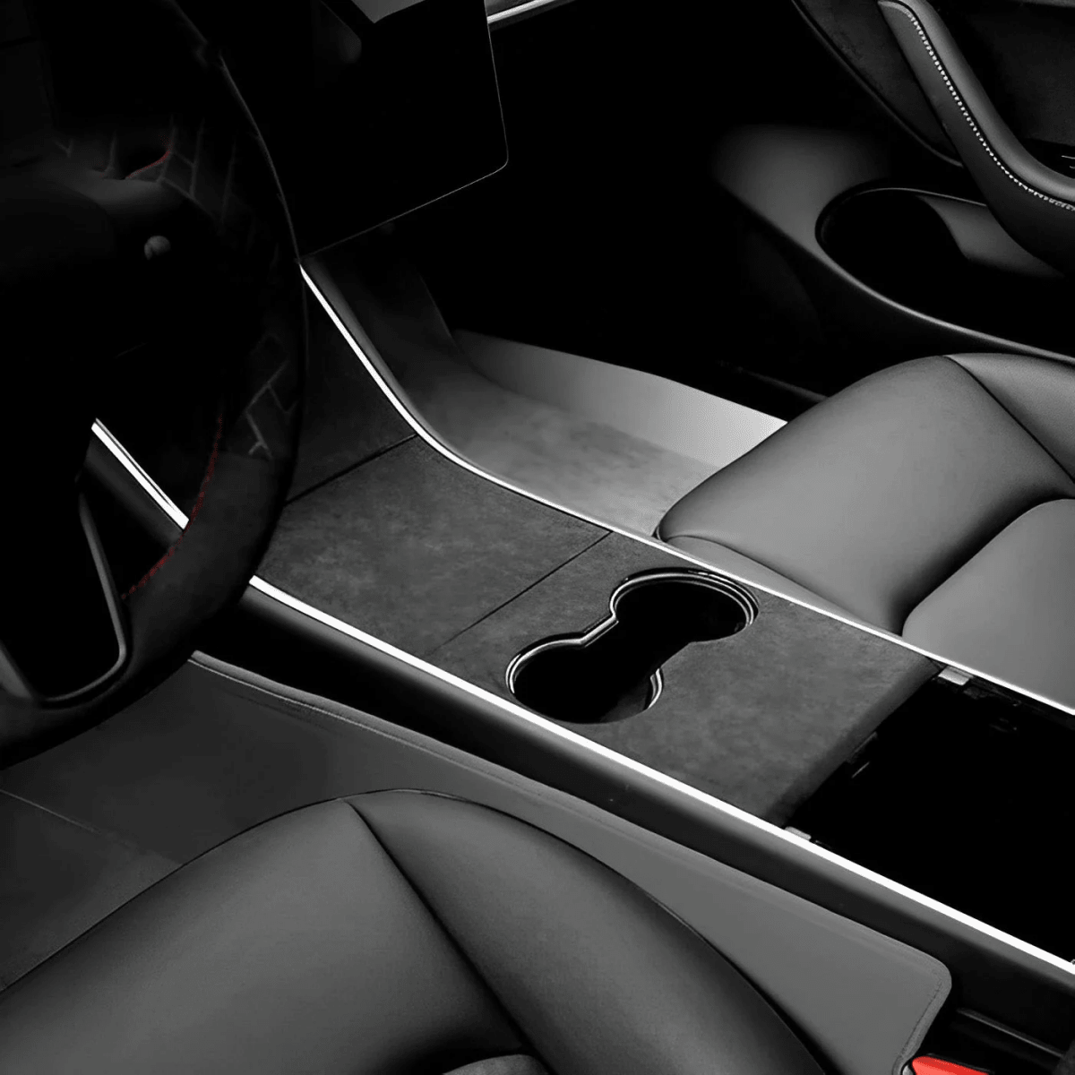 Alcantara Center Console Sticker Cover For Tesla Model 3/Y (2017-2023)