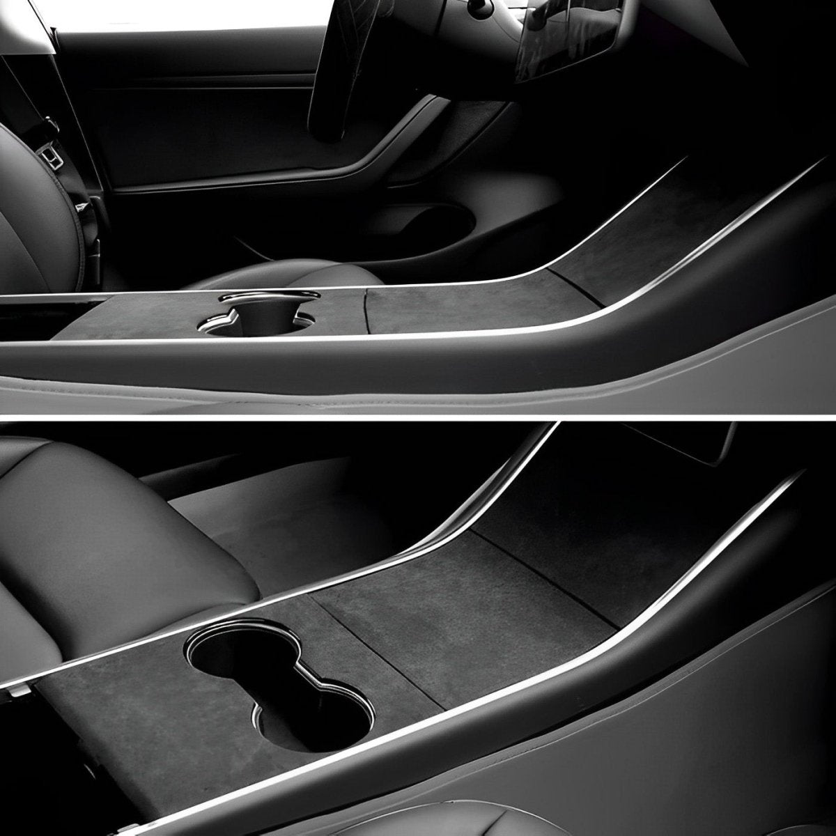 Alcantara Center Console Sticker Cover For Tesla Model 3/Y (2017-2023)
