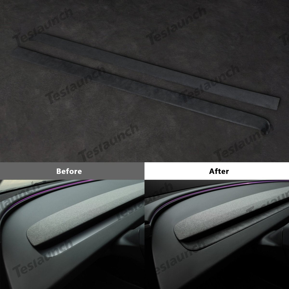 Alcantara Dashboard Air Outlet Cover For 2024+ Model 3 Highland