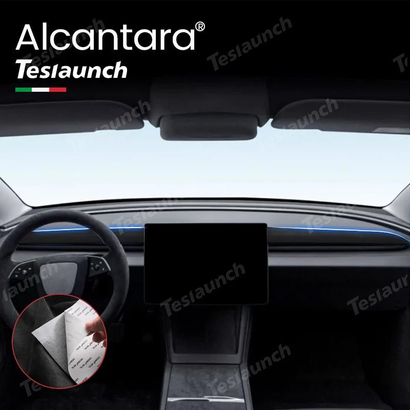 Alcantara Dashboard Fabric Decorative Sticker Cover For 2024+ Model 3 Highland
