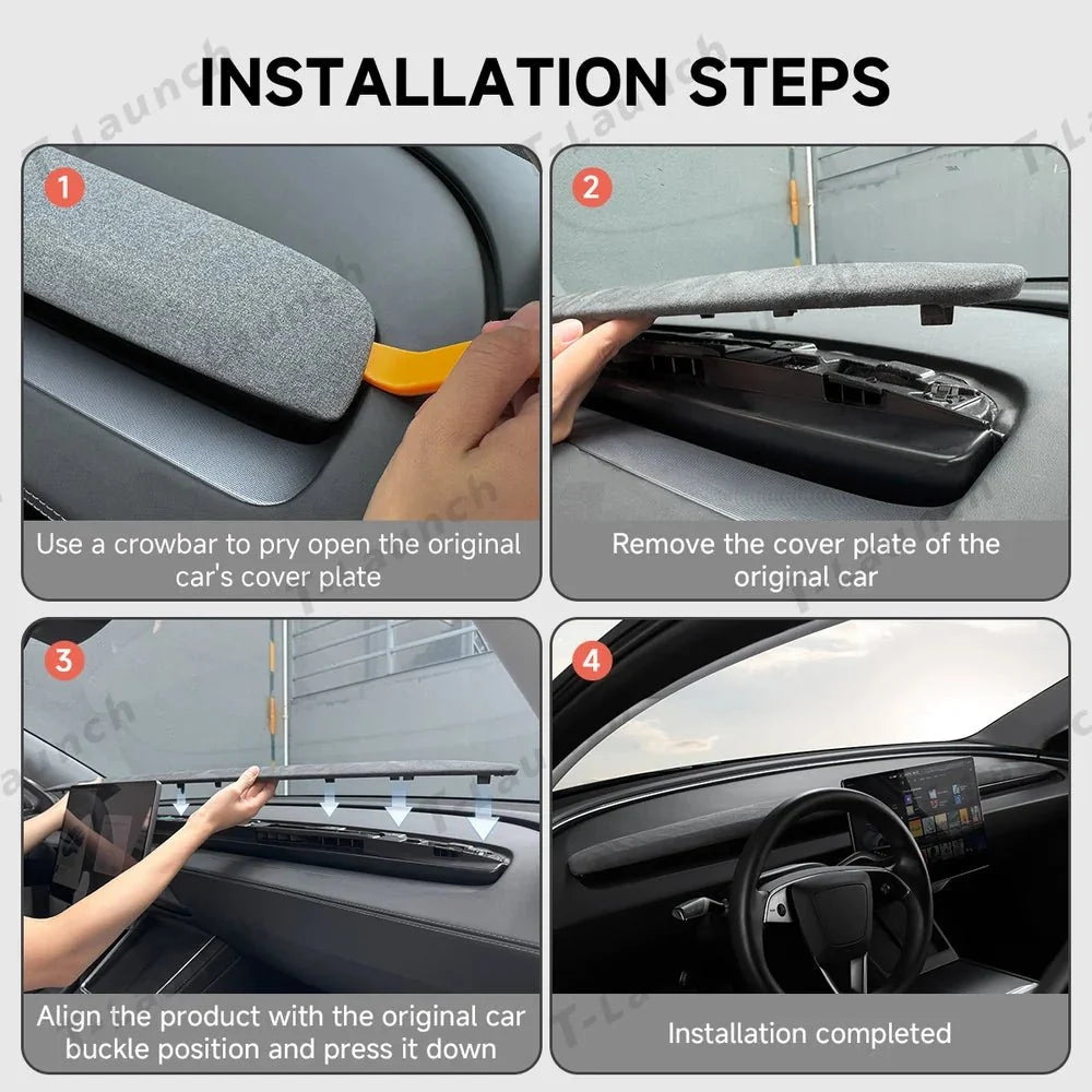 Alcantara Dashboard Replacement Panel for Tesla Model 3 Highland Standard 2025+