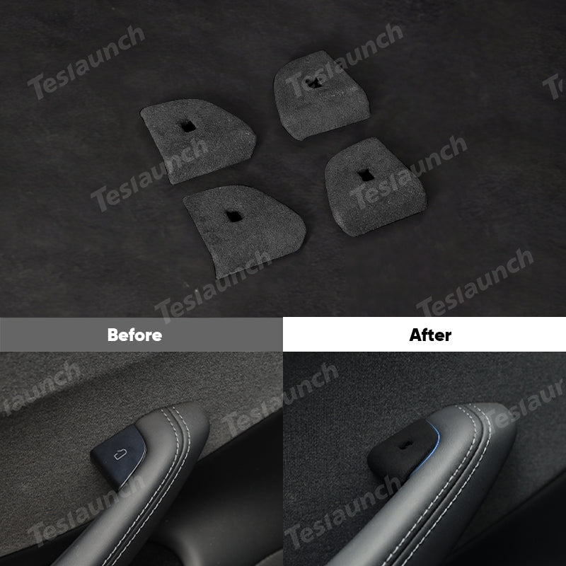 Alcantara Door Button Switch Cover for Tesla Model Y Juniper 2025+ (4 Pcs)
