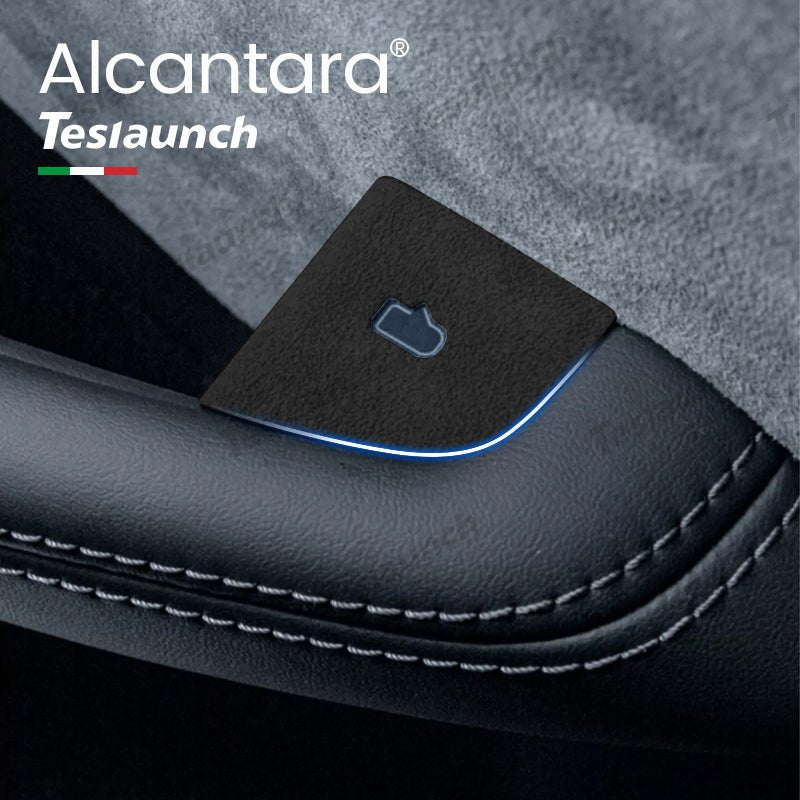 Alcantara Door Button Switch Cover 4 PCS For 2024+ Model 3 Highland