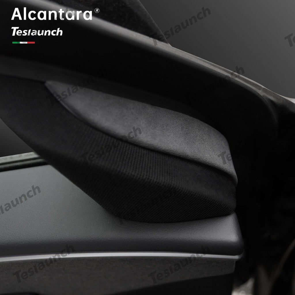 Alcantara Front Doors Triangle Trim Cover 2 PCS For 2024+ Model 3 Highland