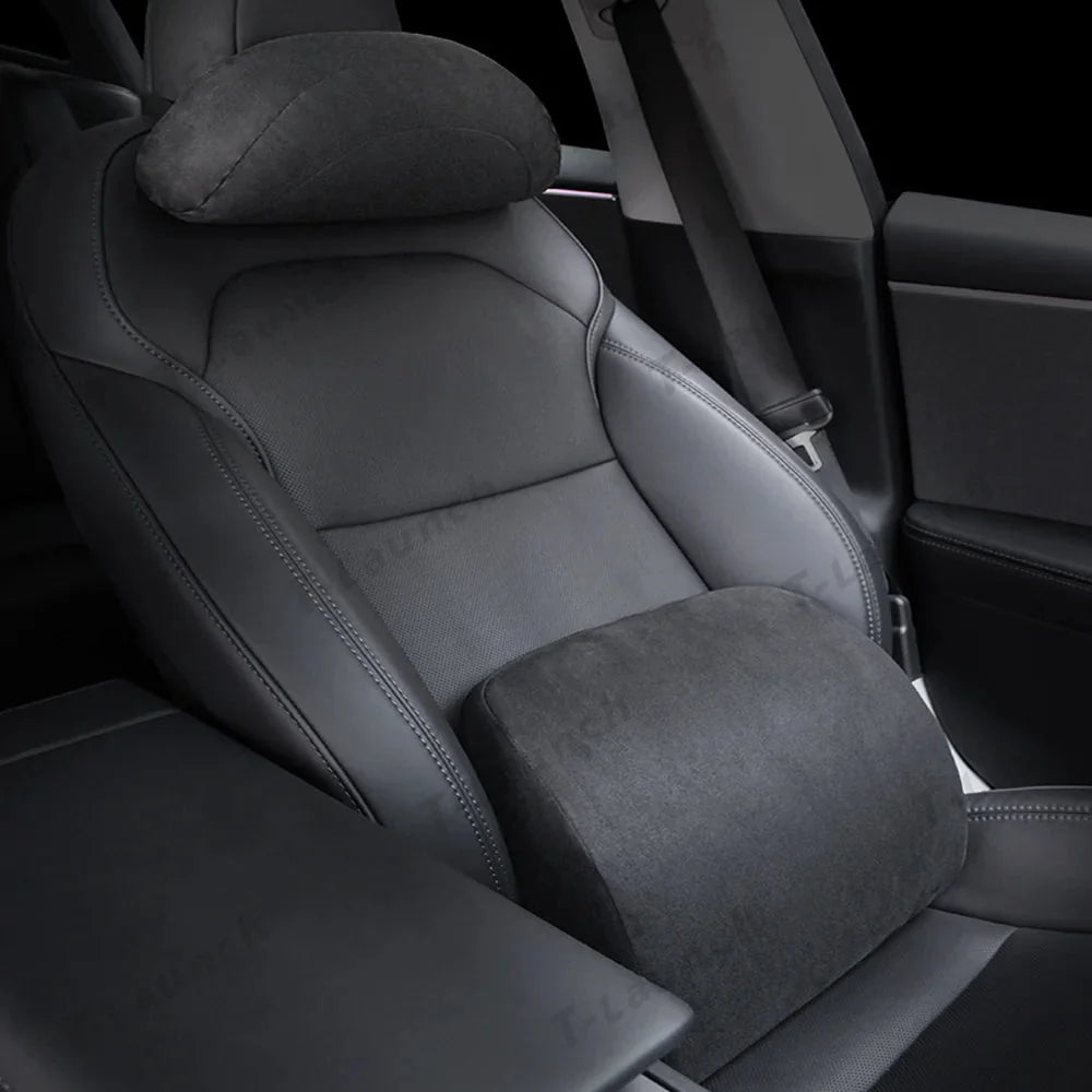 Alcantara Neck & Lumbar Support Pillow for Tesla Model 3/Y/X/S/Cybertruck