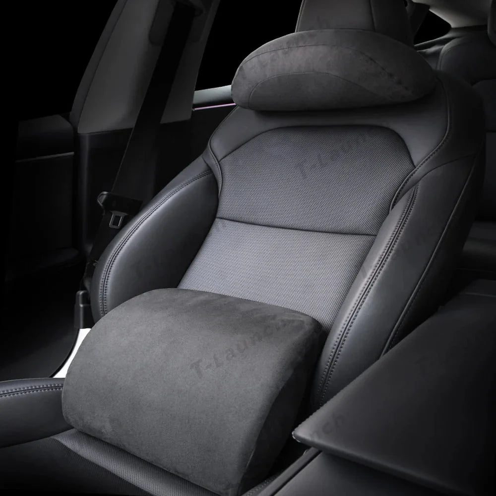 Alcantara Neck & Lumbar Support Pillow for Tesla Model 3/Y/X/S/Cybertruck