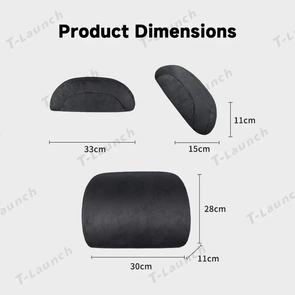 Alcantara Neck & Lumbar Support Pillow for Tesla Model 3/Y/X/S/Cybertruck