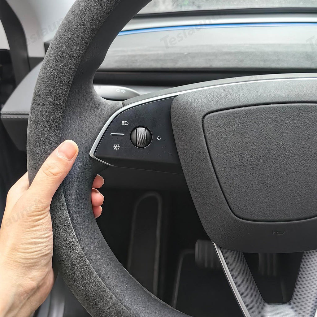 Alcantara One-Piece Steering Wheel Cover for Tesla Model Y Juniper 2025+/ Model 3 Highland 2024+