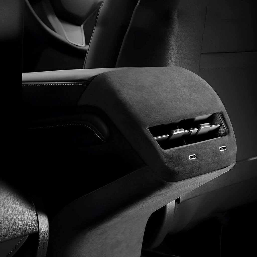 Alcantara Rear AC Vent Cover and Rear Anti-kick Cover For Tesla Model 3/Y (2017-2023)