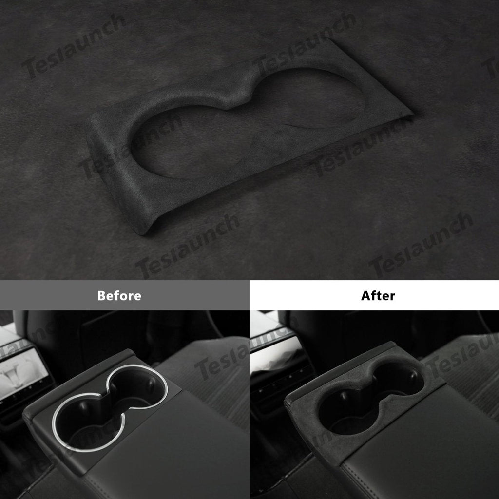 Alcantara Rear Seat Cup Cover For 2024+ Model 3 Highland