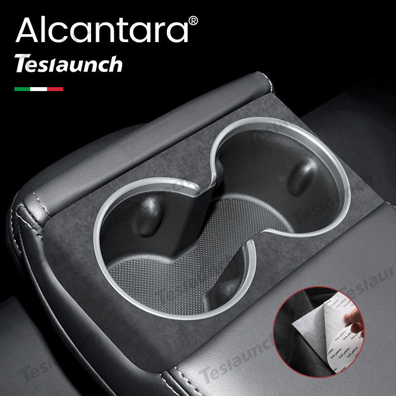 Alcantara Rear Seat Cup Cover Sticker For 2024+ Model 3 Highland