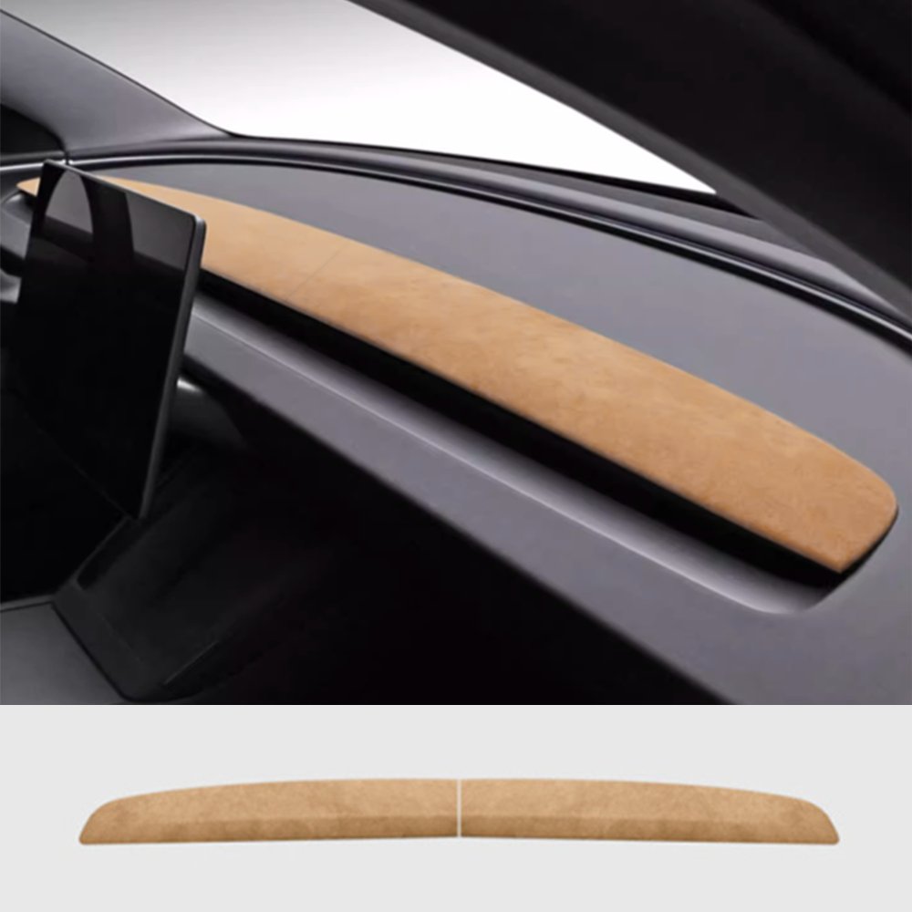 Alcantara Spliced Dash Trim for Tesla Model 3 Highland / Model Y Juniper (2PCS)
