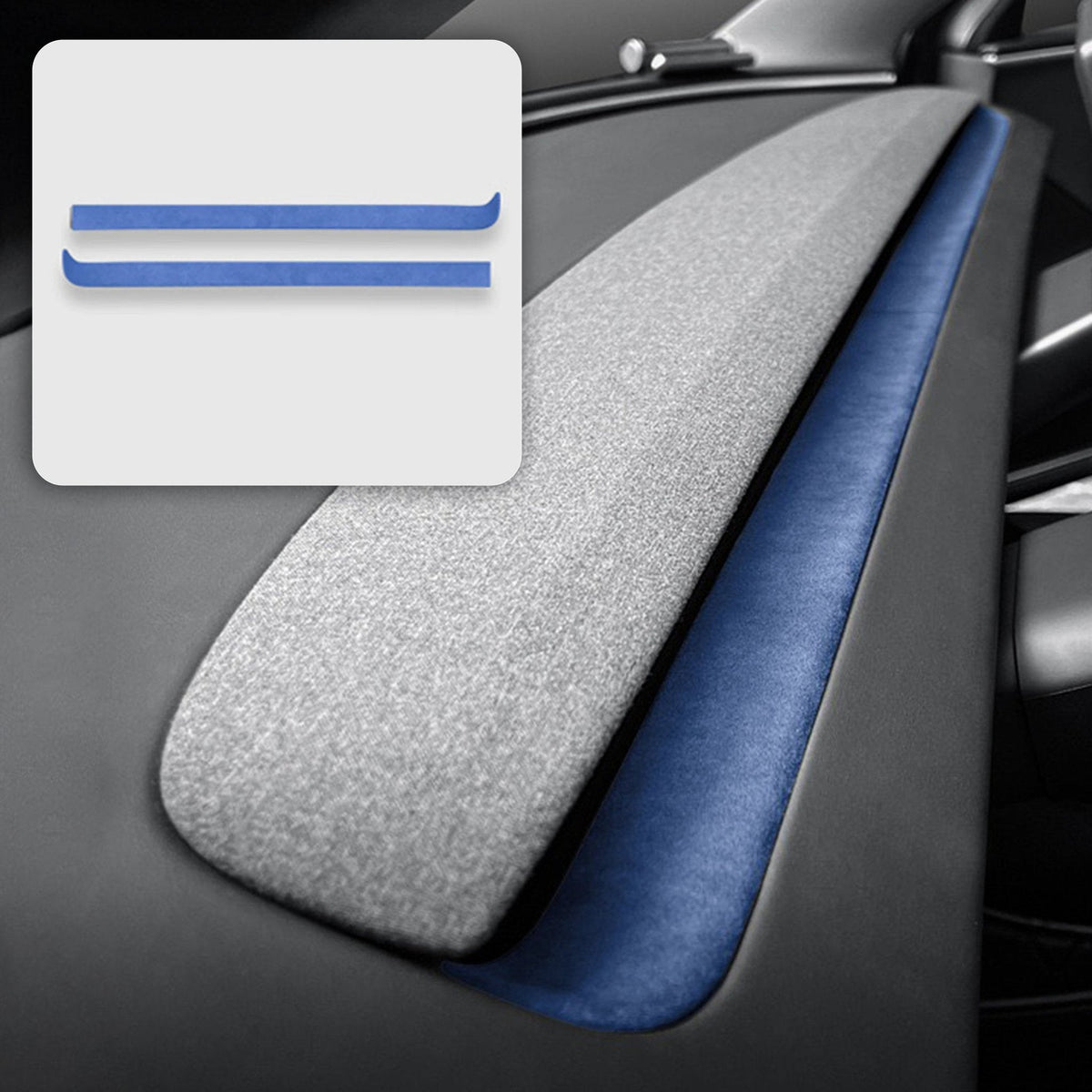 Alcantara Spliced Dash Trim for Tesla Model 3 Highland / Model Y Juniper (2PCS)