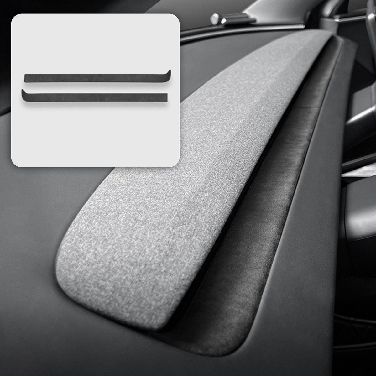 Alcantara Spliced Dash Trim for Tesla Model 3 Highland / Model Y Juniper (2PCS)