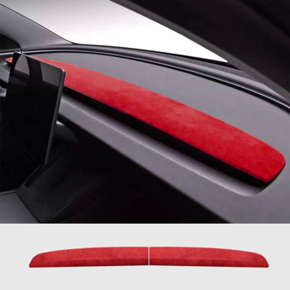 Alcantara Spliced Dash Trim for Tesla Model 3 Highland / Model Y Juniper (2PCS)