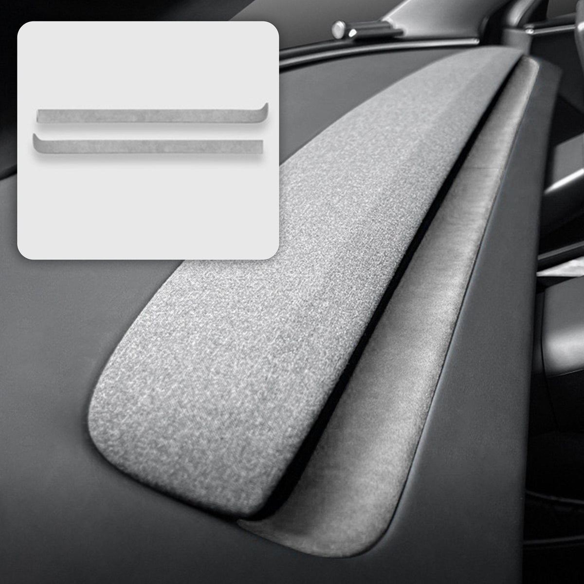 Alcantara Spliced Dash Trim for Tesla Model 3 Highland / Model Y Juniper (2PCS)