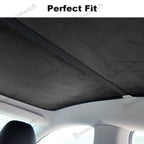 Alcantara Split Nano Ice Crystal Glass Roof Sunshade for Tesla Model Y Juniper 2025+