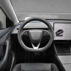 Alcantara Steering Wheel Cover (Hand Stitch, Half-Open, One-Piece) for Tesla Model 3 Highland Standard 2025+