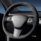 Alcantara Steering Wheel Cover (Hand Stitch, Half-Open, One-Piece) for 2026 New Tesla Model Y Standard