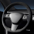 Alcantara Steering Wheel Cover (Hand Stitch, Half-Open, One-Piece) for 2026 New Tesla Model Y Standard