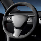 Alcantara Steering Wheel Cover (Hand Stitch, Half-Open, One-Piece) for Tesla Model 3 Highland Standard 2025+