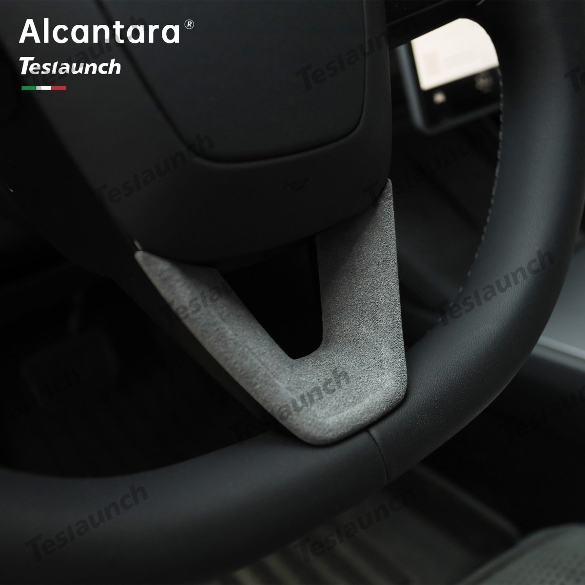 Alcantara Steering Wheel U-shaped Cover For 2024+ Model 3 Highland