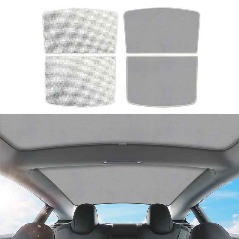 Alcantara Suede Ice Crystal Double Insulation Sunroof Sunshade for Tesla Model 3/Y