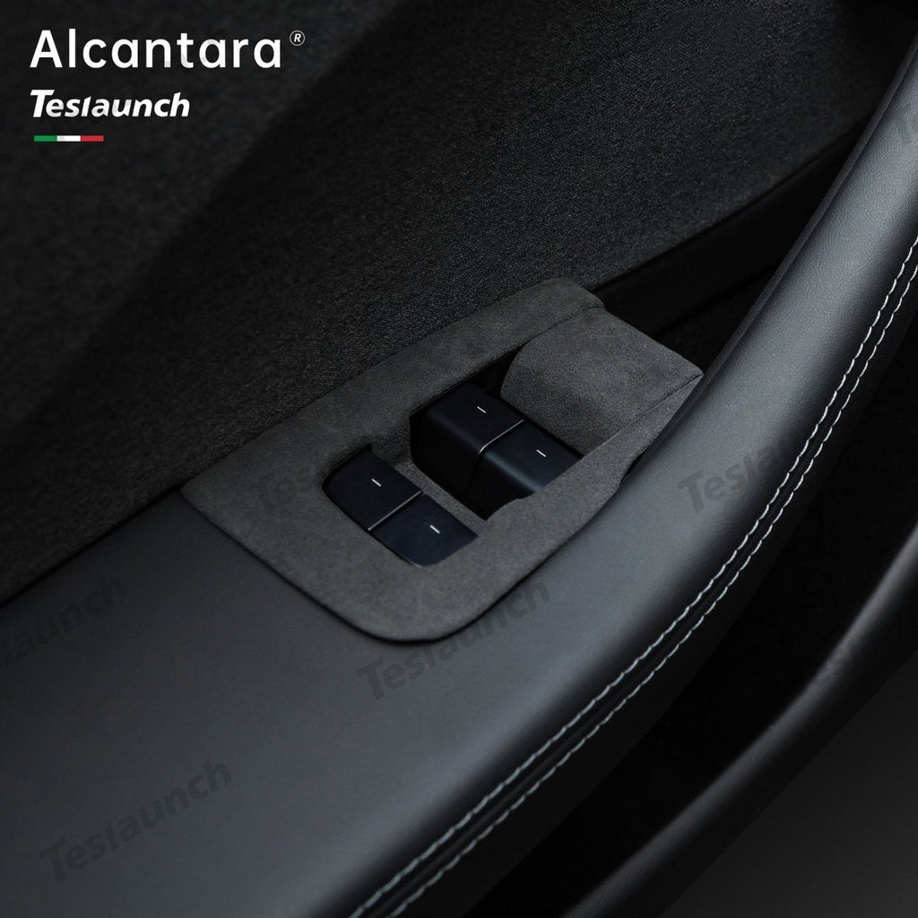 Alcantara Window Switch Button Cover 6 PCS For 2024+ Model 3 Highland