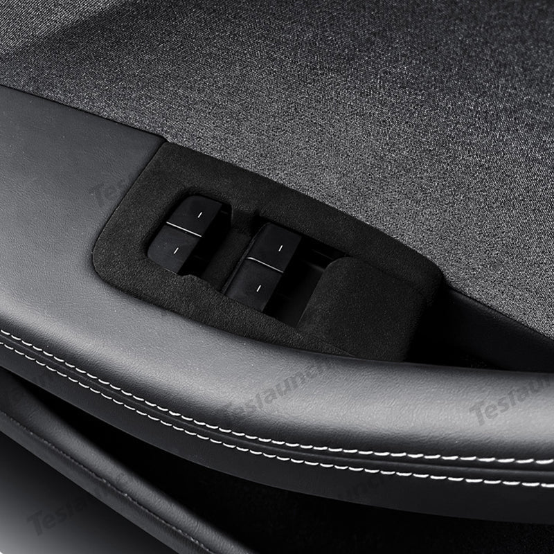 Alcantara Window Switch Button Cover Sticker 6 PCS For 2024+ Model 3 Highland