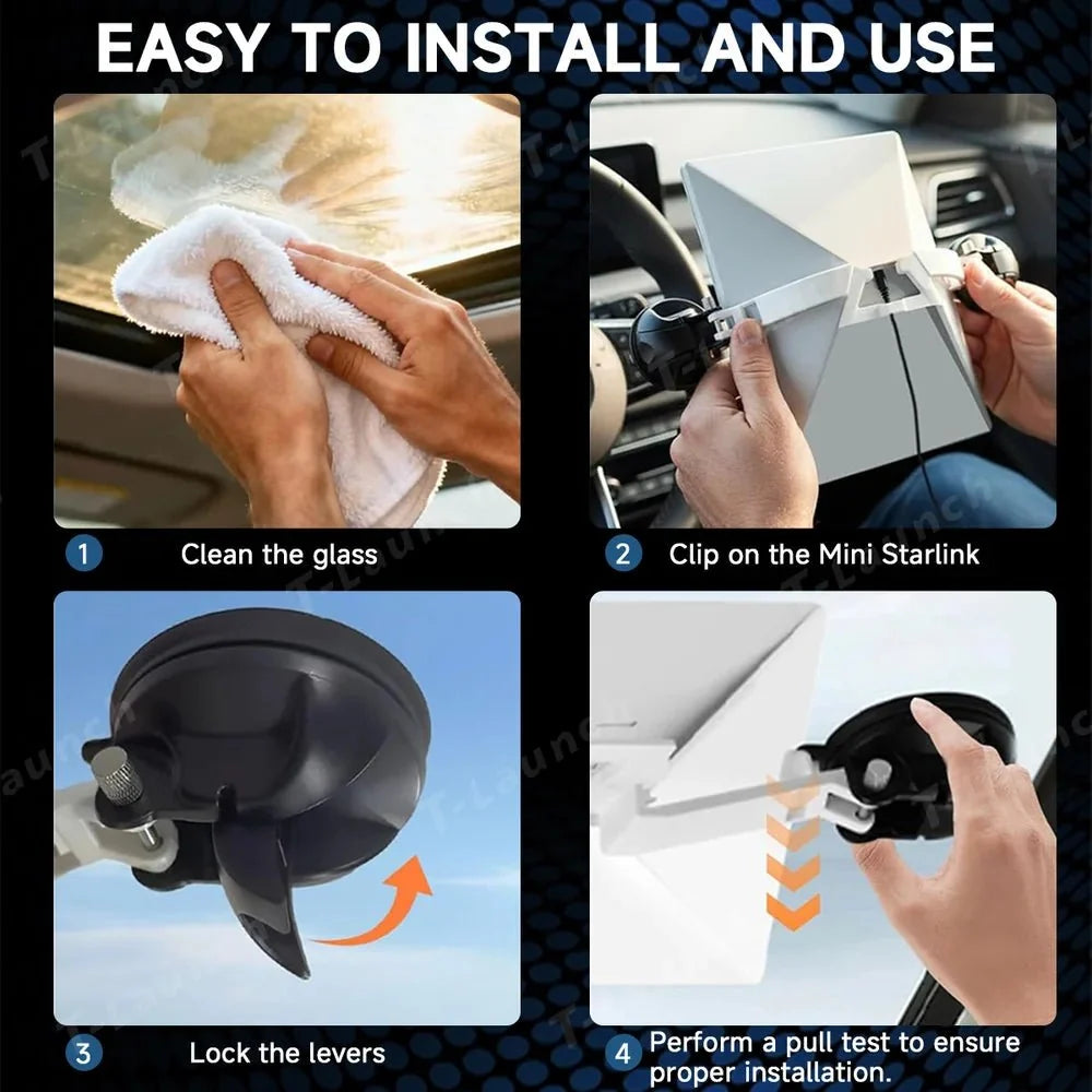 All-in-One Car Window Suction Mount Kit for Starlink Mini