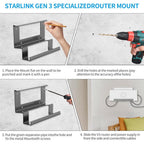 All-in-One Metal Router & Power Supply Wall Mount Kit for Starlink Gen 3