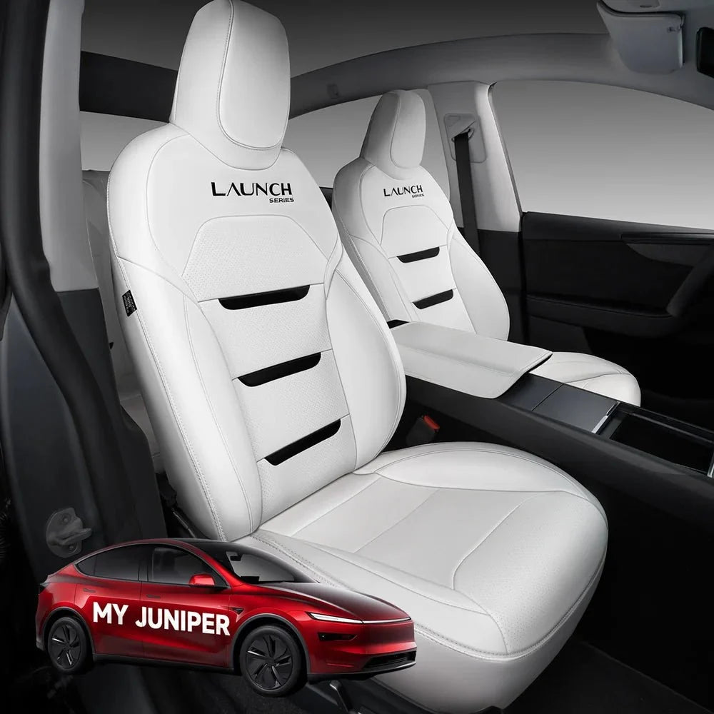 All-Inclusive Seat Cover for New Tesla Model Y Juniper Premium 2025+ (3-Lined Insignia With Launch Series Embroidery Logo)